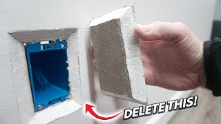 How To Install Drywall Patch Over Old Electrical Outlet! Delete J-Box | DIY Tutorial For Beginners!