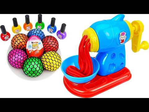 Satisfying Video l How to make Glitter Noddle WITH Rainbow Machine Plane & Palydoh Cutting ASMR#2