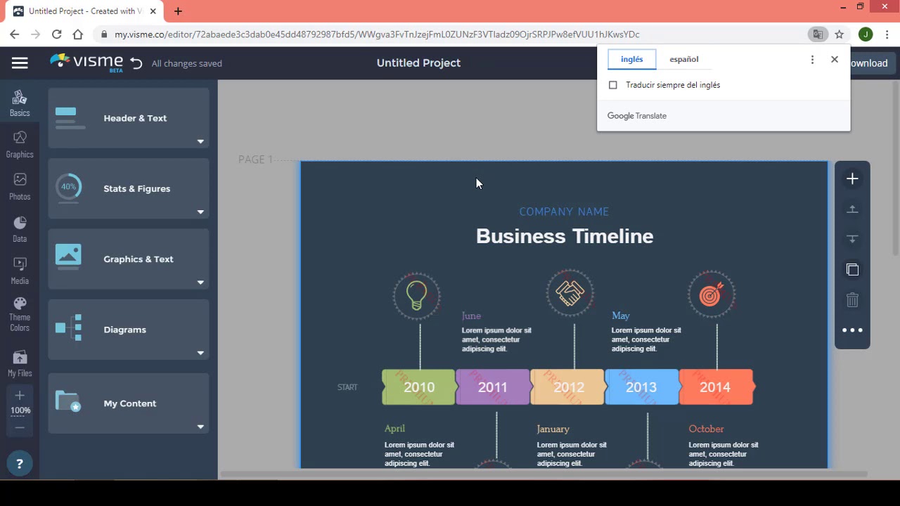tutorial del visme linea de tiempo "grupo 5" - YouTube