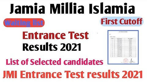 Jamia results list of Selected candidates results 2021 Jamia G02 results declared