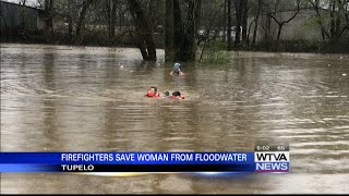 Tupelo firefighters rescued woman from flood