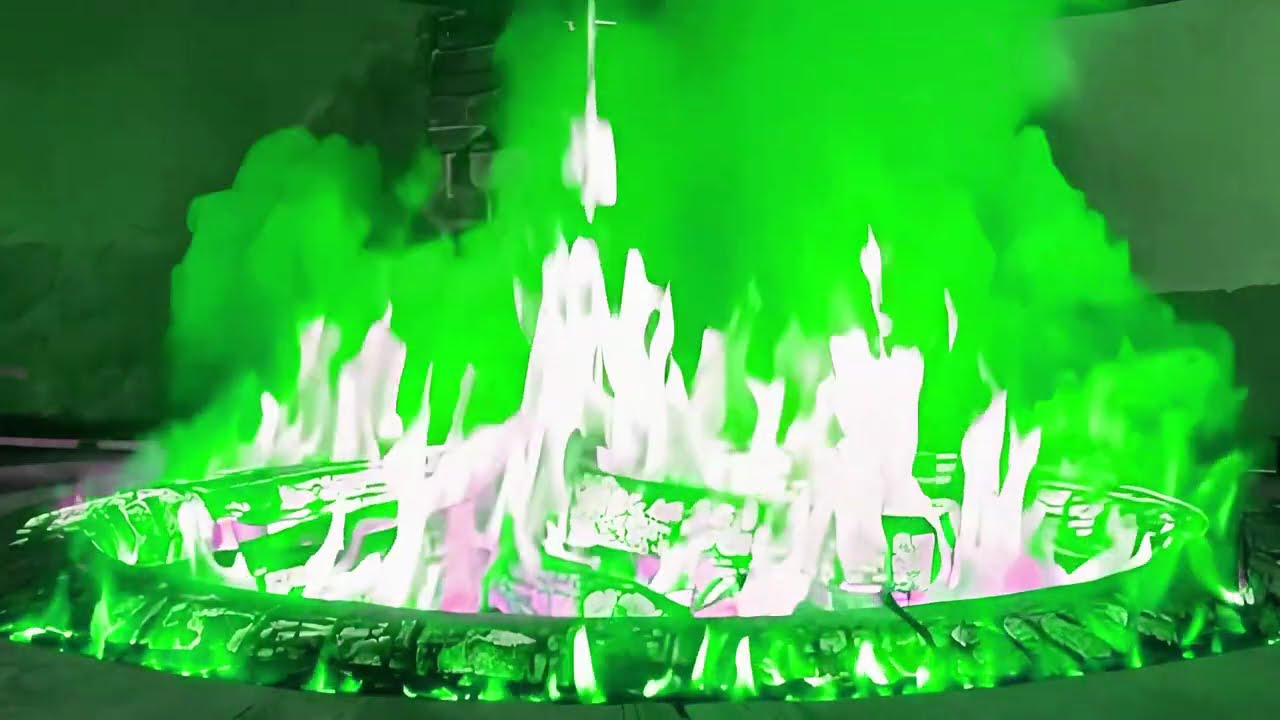 Mystical Green Flame Fireplace 4K Ultra HD (10 HOURS) | Relaxing Fire Sounds