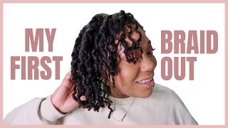 My First Braid Out on Medium-Sized Locs