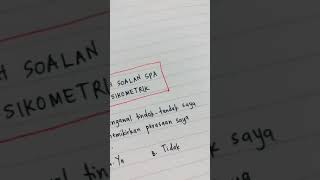 cara jawab soalan psikometrik exam SPA #shorts cara jawab soalan psikometrik exam SPA #shorts
