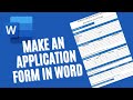 How to Create a Job Application Form in MS Word Using Tables | Microsoft Word Tutorials