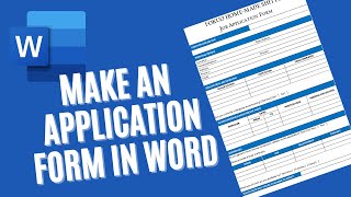 How to Create a Job Application Form in MS Word Using Tables | Microsoft Word Tutorials