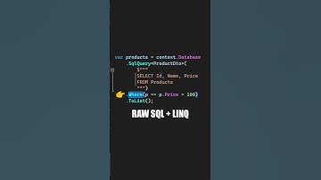 Thumbnail of Composing Raw SQL And LINQ Queries With EF #shorts