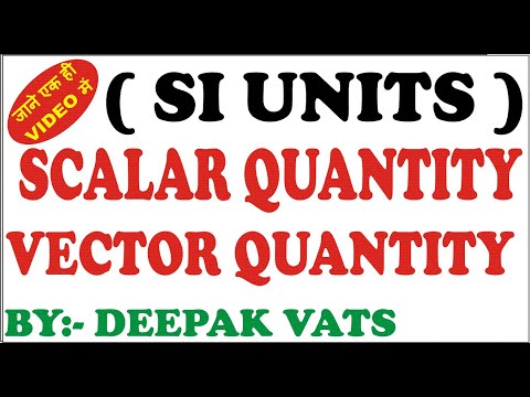 Scalar and Vector quantities in Hindi / Physics / SI Units /By Deepak Vats