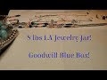 BIG 8 lbs Goodwill Blue Box JEWELRY JAR from LA!