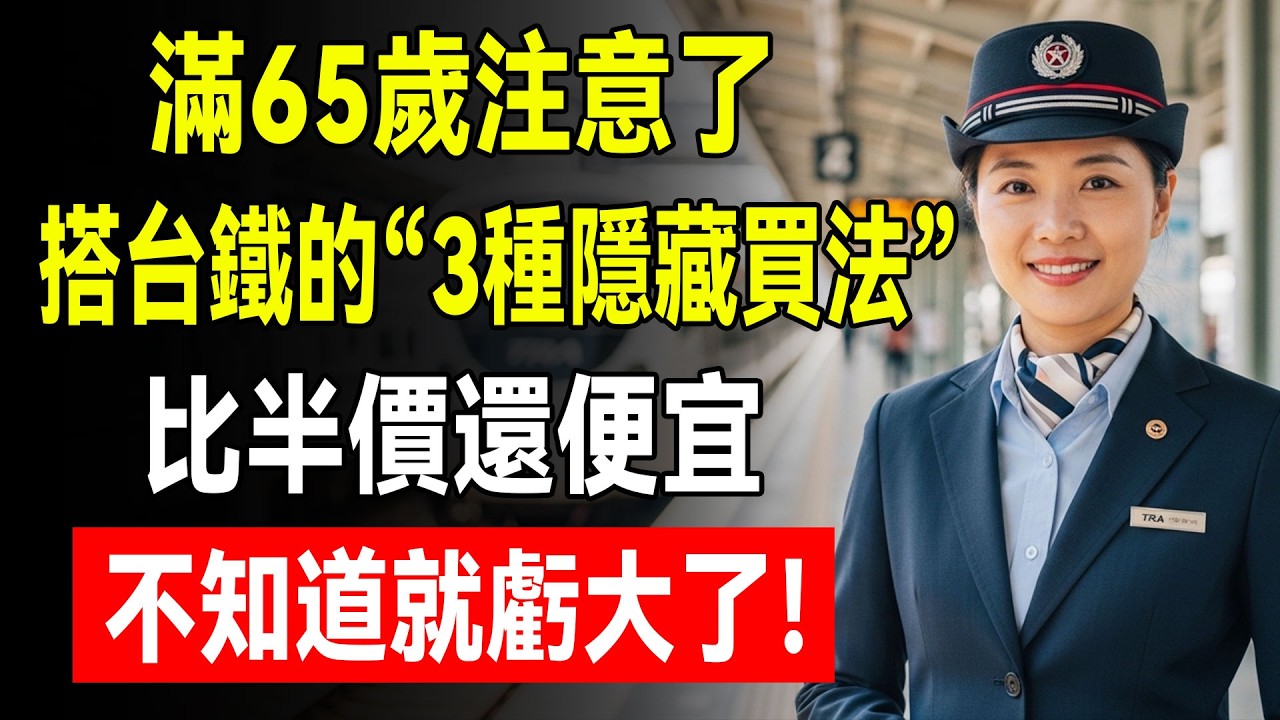 滿 65 歲坐高鐵、台鐵，別傻傻只會買「敬老票」！內行人才懂的「3 種隱藏買法」，比半價還便宜！不知道就虧大了！ 【2026 交通省錢全攻略】#高鐵敬老票 #台鐵省錢攻略 #退休旅遊