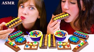 ASMR M&M'S CANDY BARS, CHOCOLATE CAKE, KRISPY WAFFLES,  리얼사운드 먹방 | Lilibu ASMR