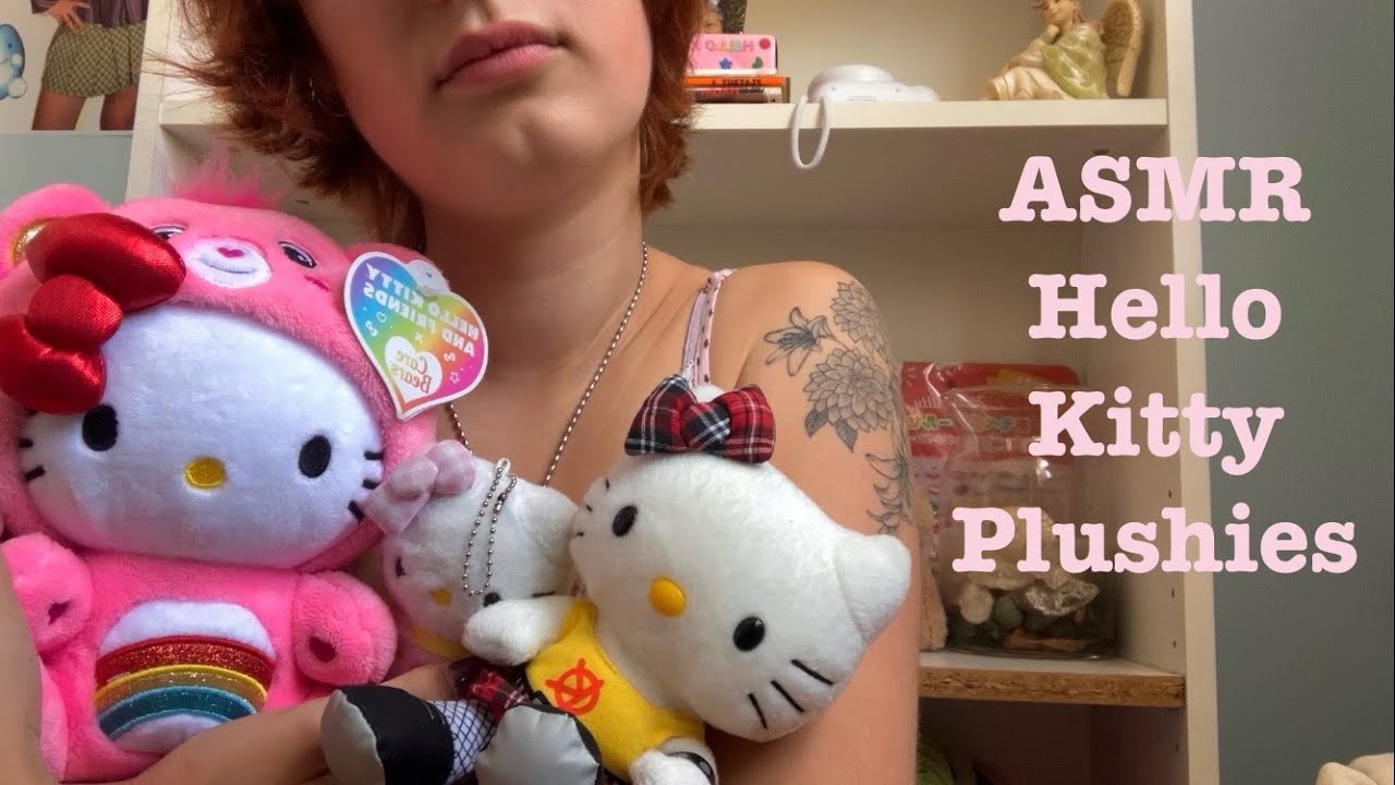 ASMR my Hello Kitty Plushies˚ʚ♡ɞ˚ (Whispered, Fabric Sounds, Overexplaining)