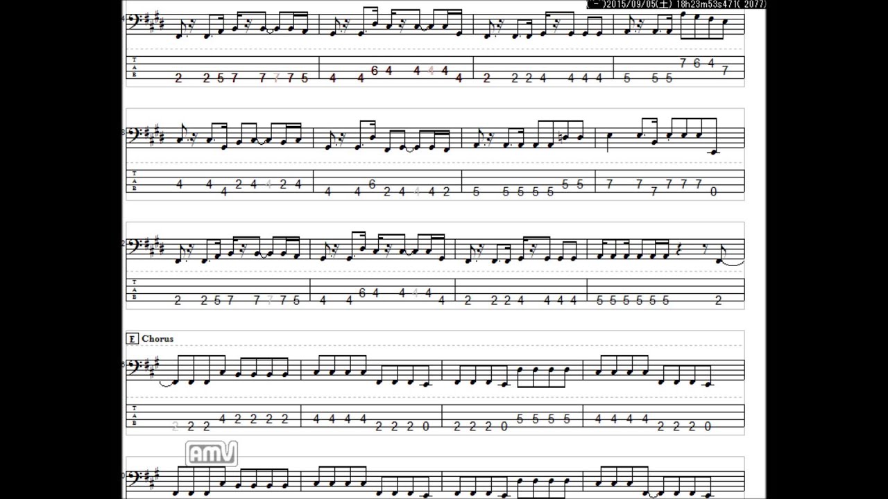 B Z ピエロ ベースtab譜 4弦アレンジ Youtube
