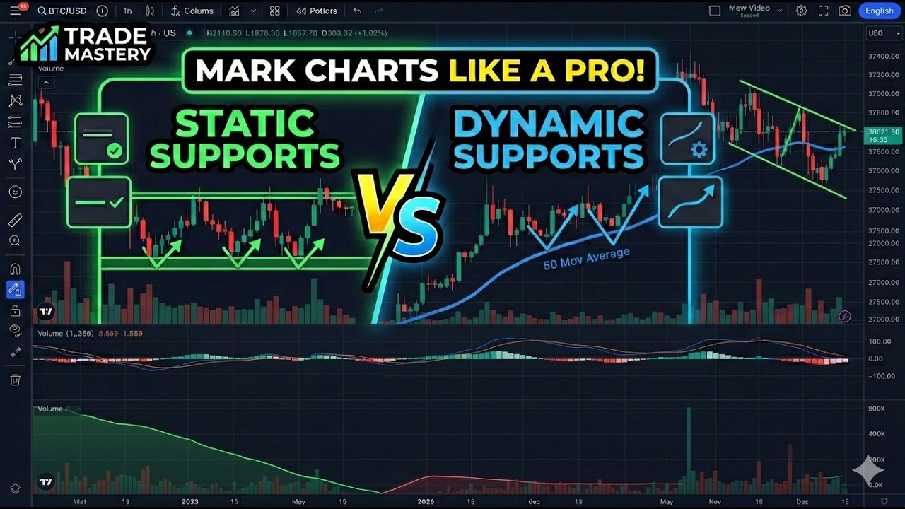 Static Vs. Dynamic Visualizations Chart How to Draw Levels on Charts || Static Vs Dynamic Support & Resistance ...
