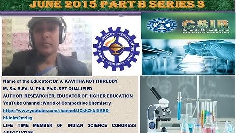 CSIR NET JRF CHEMICAL SCIENCE JUNE 2015 PART B SERIES 3