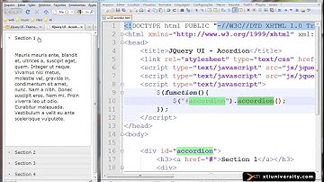Universidade XTI - jQuery - Aula 32 - Exemplo jQueryUI - Accordion
