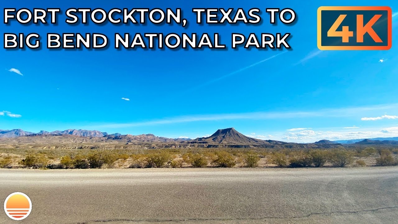 Fort Stockton, Texas to Big Bend National Park USA. An UltraHD 4K Real
