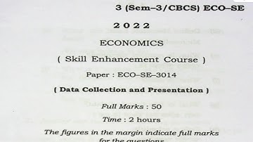 BA 3rd Semester Economics Skill Enhancement Course CBCS Question 2022 Gauhati University