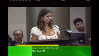 Ella Gordon at Special Oakland City Council Meeting May 2024