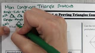 Lesson 5-3/5-4 Part 1: Proving Triangles Congruent SSS, SAS, ASA, AAS