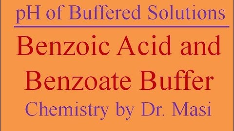 How to Calculate the pH of a Buffered Solution Benzoic Acid and Sodium Benzoate