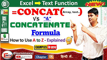 Concat formula in excel | Excel में Text कैसे जोड़ें Concatenate, &, Concat, TextJoin | P6