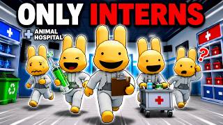 Surviving 100 shifts with ONLY INTERNS in Animal Hospital (Roblox)