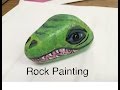 Painting ROCKS: Dinosaur head