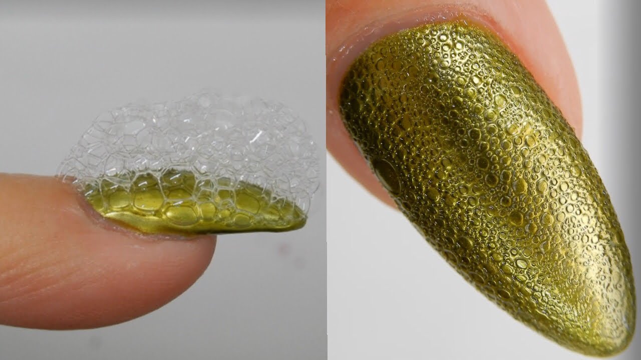 Soap Bubble Chrome Nails No Messy Powder Used & Looks Like a Pickle