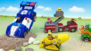 Пожарная машина Полицейская машина Бульдозер Мусоровоз - игрушки Щенячий Патруль для детей.