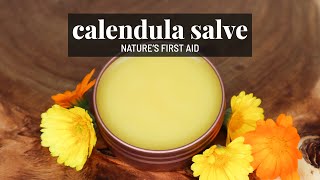 DIY Calendula Salve 🌼 Natural healing skincare for cuts, burns, eczema | GroundedHavenHomestead screenshot 4