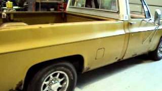 bbc 454 75 gmc pickup truck first time out open headers