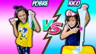 RICO VS POBRE FAZENDO AMOEBA / SLIME #18 | Biankinha