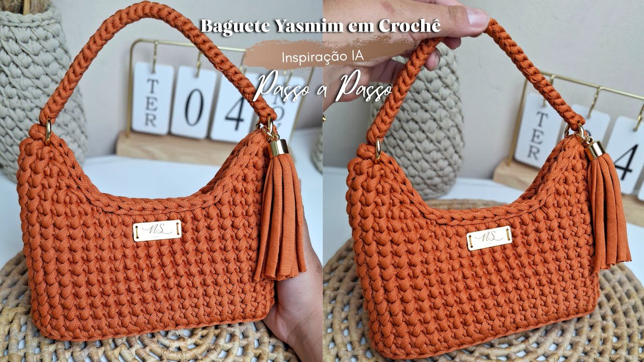 Passo a Passo- Bolsa Baguete Yasmim - Inspiração IA - Acessórios @lojamatilda - Nah Stein Crochê 