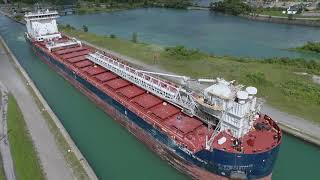 Algoma Intrepid - Welland Canal (4K Aerial view)