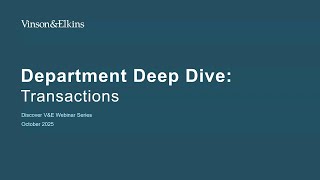 Discover V&E: Departmental Deep Dive: Transactions