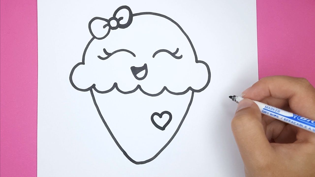 How to draw a Cute Ice Cream step by step - YouTube