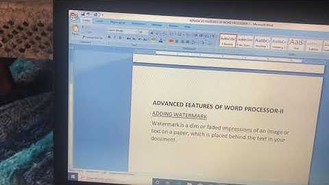 ADVANCED FEATURES OF WORD PROCESSOR-II part 2