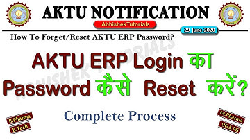 How to Forgot AKTU-ERP Password?