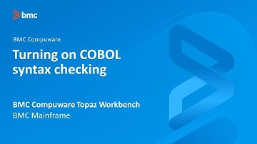 BMC Compuware Topaz Workbench - Turning on COBOL syntax checking