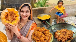 [446] खाते रह जाओगे स्वादिष्ट ️ कद्दू (पेठा) का हलवा pumpkin Halva Recipe indian Village food