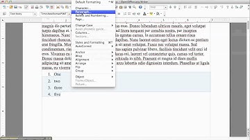 bullets and numbering in writer