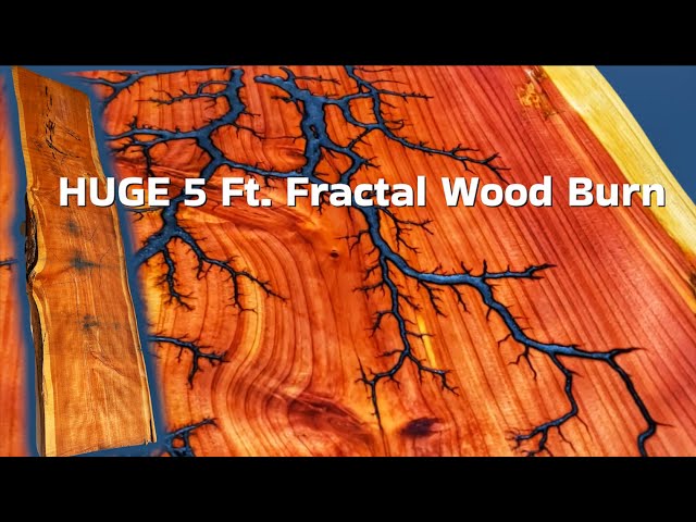 HUGE Fractal Wood Burn on 5Ft. Red Cedar Slab class=