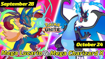 Mega Lucario and Mega Charizard X are almost here! | Pokémon UNITE