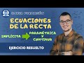 Hallar las ECUACIONES DE LA RECTA en forma PARAMÉTRICA y CONTINUA