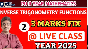 INVERSE TRIGONOMETRY FUNCTIONS  3 MARKS IMPORTANT QUESTIONS 2025