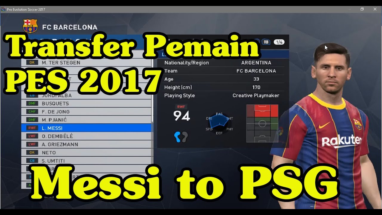 Cara transfer pemain Pro Evolution Soccer 2017 YouTube