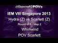 SC2 HotS - IEM VIII Singapore 2013 - Hydra vs Scarlett - Ro8 - Map 2 - Whirlwind - Scarlett