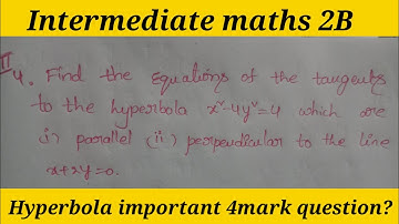 Find the equations of the tangent to the hyperbola x2-4y2 which parallel perpendicular line x+2y=0