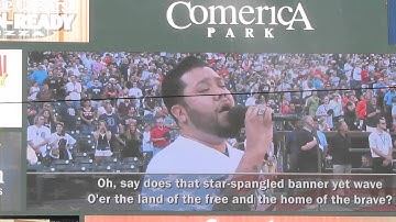 Caleb Gutierrez sings the National Anthem @ Comerica Park by J2ThaP